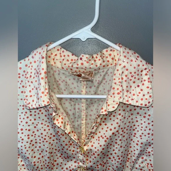 Polka dot short sleeve blouse by April Cornell - Picture 6 of 8